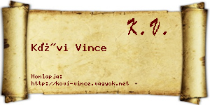 Kövi Vince névjegykártya